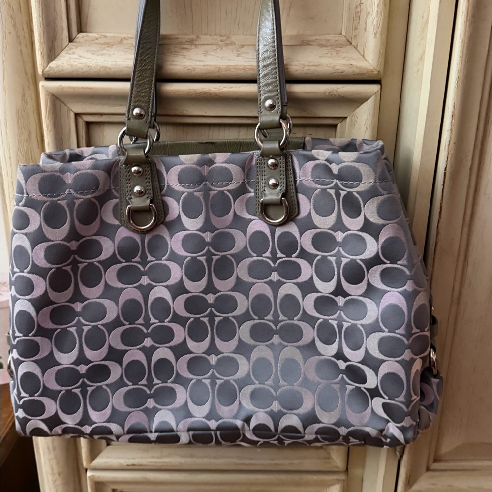 Coach Tote in Gray and Purple - Picture 6 of 9